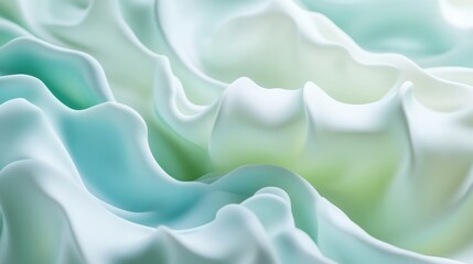 Obraz premium Abstract Pastel Green and White Swirling Fabric