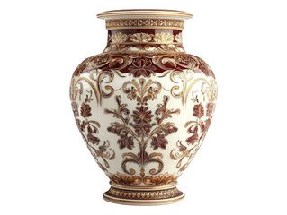 Elegant Ornate Porcelain Urn with Intricate Decorative Design