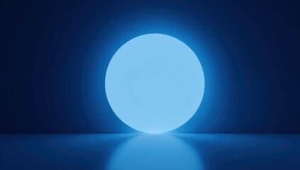 Minimalist Glowing Circular Corporate Design Light on Dark Blue Background. Perfect for technology-themed designs, presentations, or artistic wallpapers