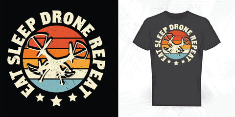 Funny Drone Lover Vintage Drone T-shirt Design