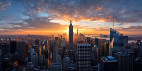 Stunning City Skyline at Sunset