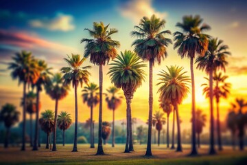 Vintage Palm Tree Collection - Tilt-Shift Miniature Photography
