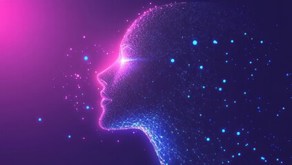 Digital Woman: A Glowing Portrait of AI