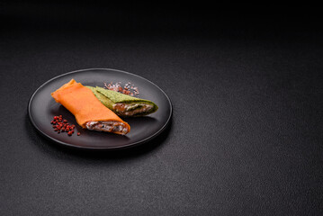 Crepes rolled with cream cheese sweet or sour