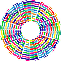 Colorful spiral, swirl, twirl element. Helix, volute and vortex icon, Colorful abstract concentric and radial lines. Spiral, swirl, twirl element