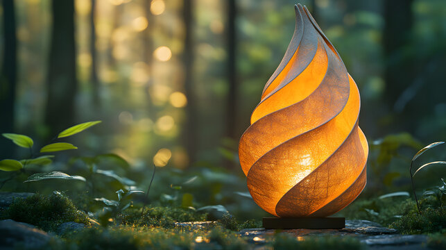 A Visually Stunning Eco-Friendly Lamp for Advertising: Merging Nature with Modern Design