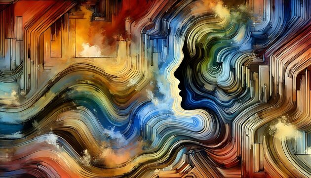 Create an abstract representation of resilience, using strong, layered textures and uplifting colors to symbolize endurance and strength with Generative AI