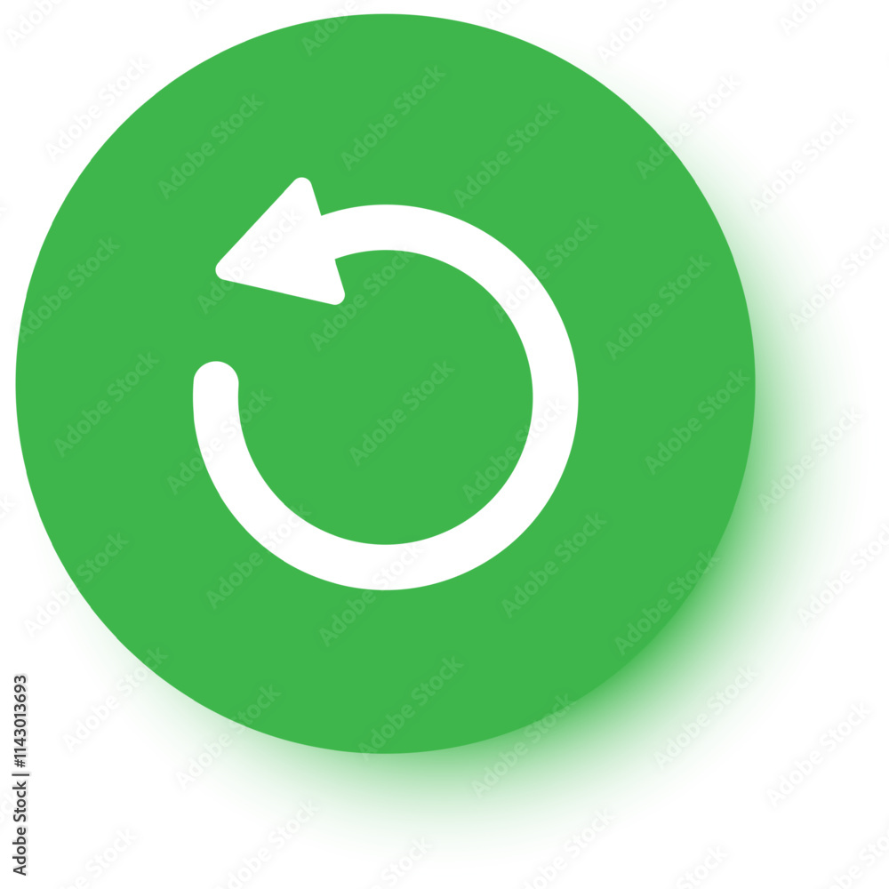Poster circular arrow rotating counterclockwise, symbolizing a reload or refresh action, perfect for enhanc