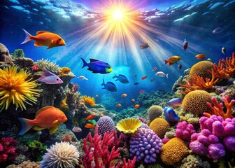 Deep ocean wonders revealed: breathtaking coral reefs teeming with colorful fish, captured in vivid photos.