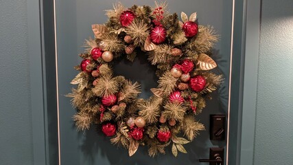 christmas wreath on door
