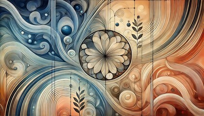 Design an artwork representing trust, using interwoven patterns and soft, harmonious tones to symbolize connection and reliability with Generative AI