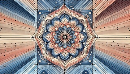 Depict emotional state of patience through repetitive, steady, and symmetrical patterns with calming hues and subtle gradients using Generative AI
