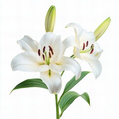 Fototapeta premium white lily isolated on white