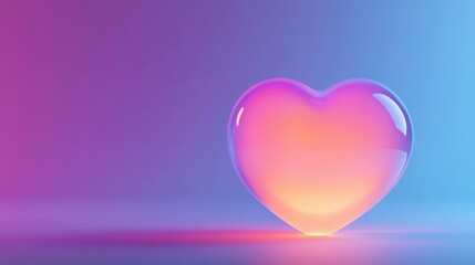 A heart-shaped lamp emits a warm glow in a colorful setting with bright hues