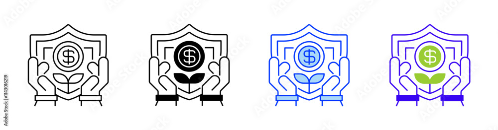 Poster risk management investment line icon. linear style sign for mobile concept and web design. outline v