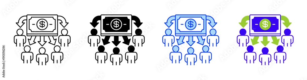 Poster dividend line icon. linear style sign for mobile concept and web design. outline vector icon.