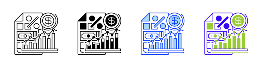 Tax on Investment Line Icon. linear style sign for mobile concept and web design. Outline vector icon.