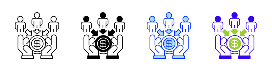 Mutual Funds Line Icon. linear style sign for mobile concept and web design. Outline vector icon.