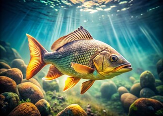 Fototapeta premium World's Prettiest Fish: Vintage Underwater Photography, Rare Aquatic Life, Colorful Fish, Ocean Beauty, Stunning Sea Creature