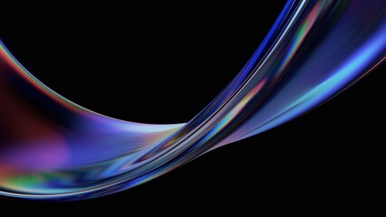 Abstract minimalist design, colorful glass shape, 3d render