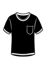 Stylish Line Drawing of Casual T-Shirt, Short Sleeves & Crew Neck