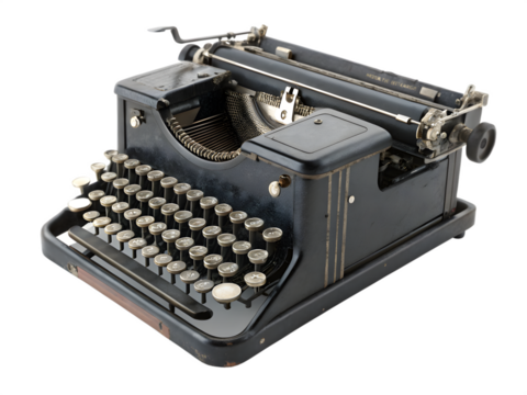 Typewriter on Transparent Background
