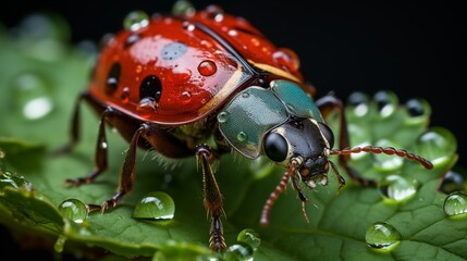 Fototapeta premium ladybug on a leaf