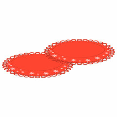 Festive Red Decorative Plates with Snowflakes