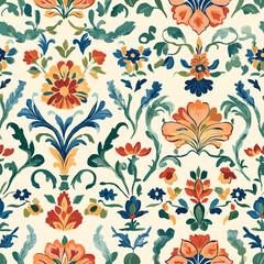 Antique Vintage Mediterranean Arabesque Ornaments, Print Design Vector Seamless Pattern 12