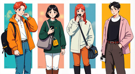 Modern Japanese Street Fashion Anime Art