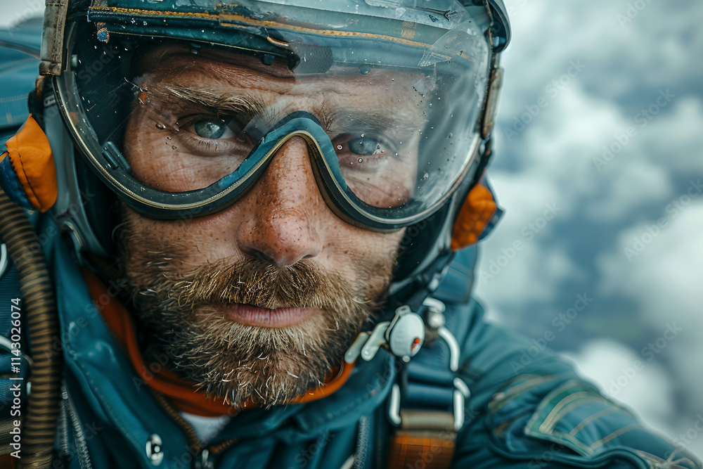 Poster a skydiver captured in slow motion ai generative image