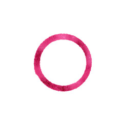 Metallic gold round flat frame. Circle drawn with metallized paint