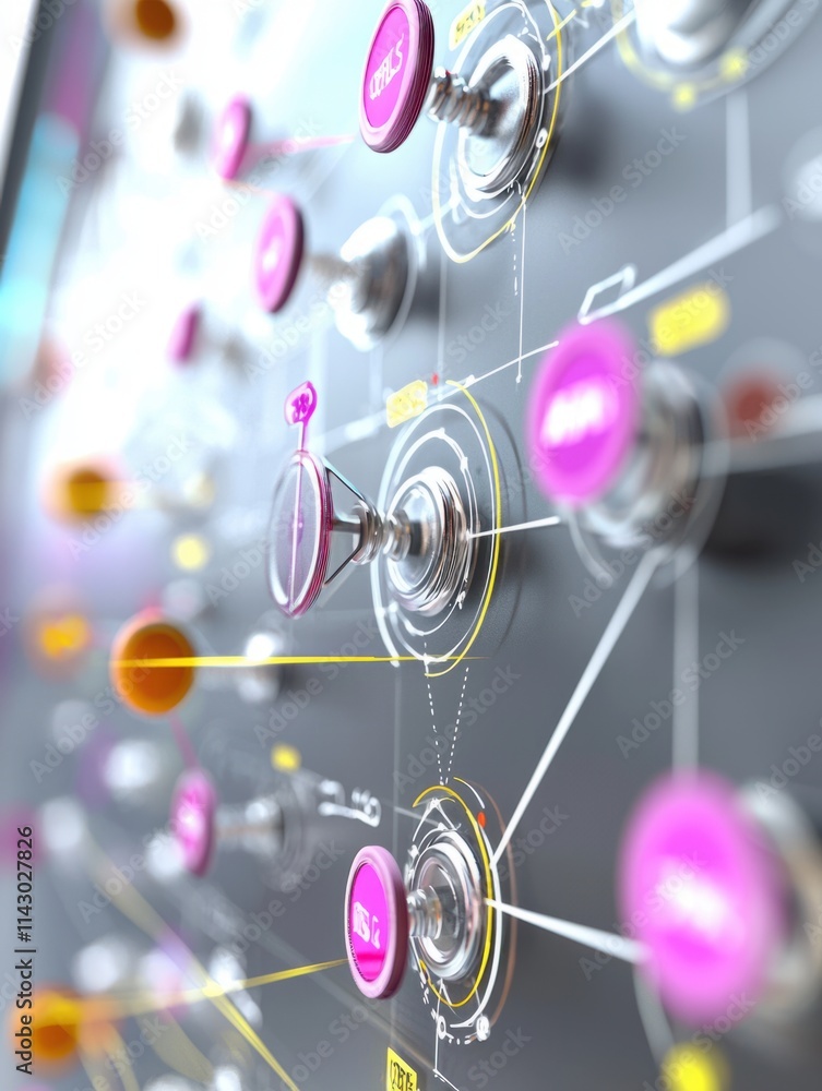 Poster innovative technology interface modern workspace digital artwork high-tech environment close-up view