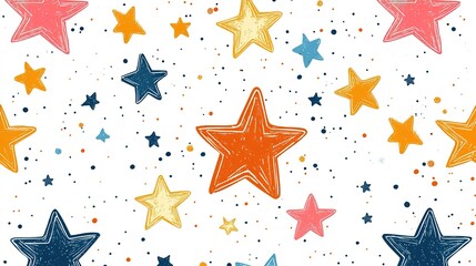 Stars on white background. Children's drawing of stars in icon style. Christmas and New Year
