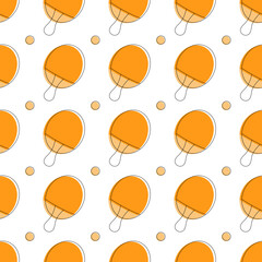 Vector seamless pattern of flat black ping pong table tennis sport icon isolated on white background.