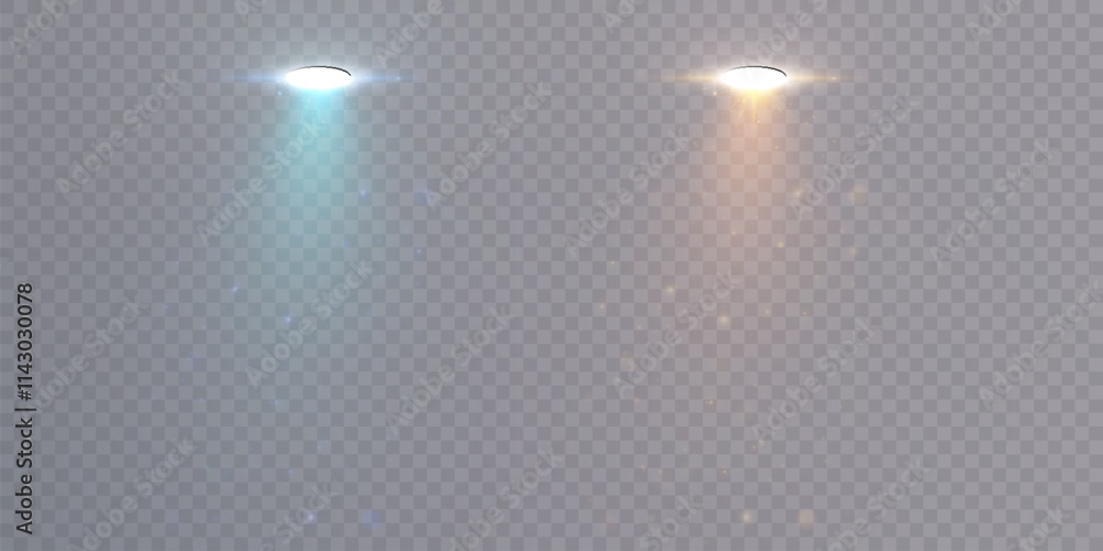 Poster Jet engine light flow. Bright glow of comet, jet plane and spaceship isolated bright effect on transparent background. Vector
