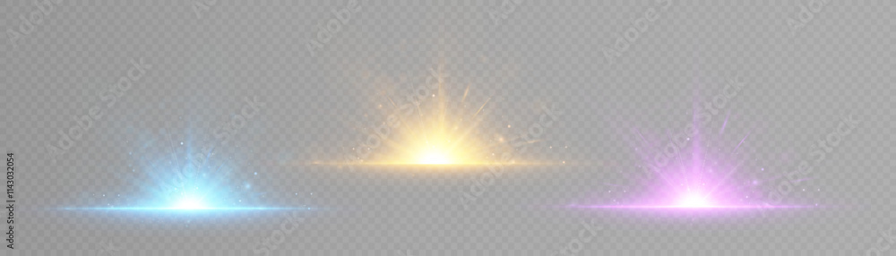 Poster Abstract golden vertical glow. Bright explosion of light flickering rays on transparent background. Luxury style of light effect design. Vector