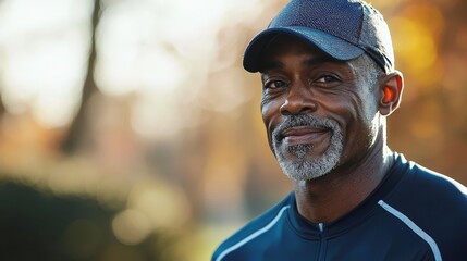 A man wearing a baseball cap smiles at the camera