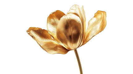 Vintage gold tulip isolated on a white background
