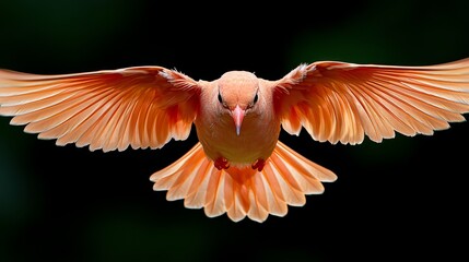 Fototapeta premium A bird flying through the air with its wings spread