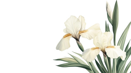 Fototapeta premium Vintage Iris flower isolated on a white background
