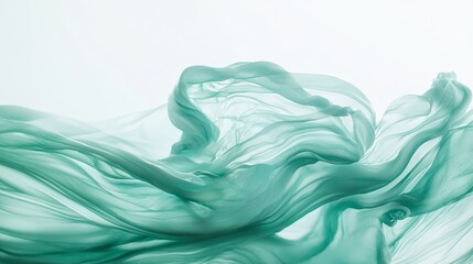A close up of a green liquid flowing in the air