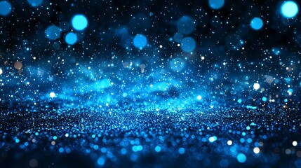 Obraz premium a blue and black background with bokeh lights