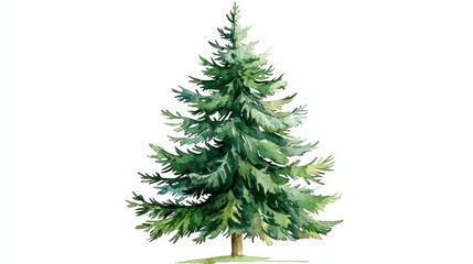 Fototapeta premium A watercolor painting of a pine tree on a white background