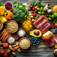 vegetables on a board