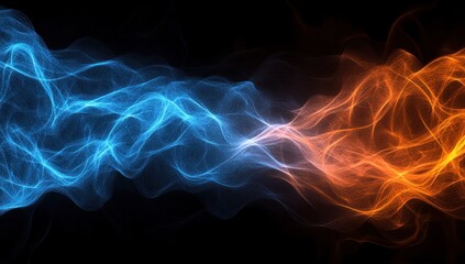 Abstract Fire and Ice: A Digital Artwork of Contrasting Elements