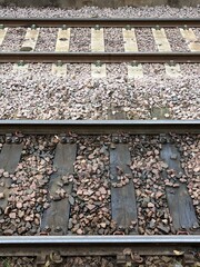 Railway tracks heading south on the Dorset down line made of iron built in 1860 