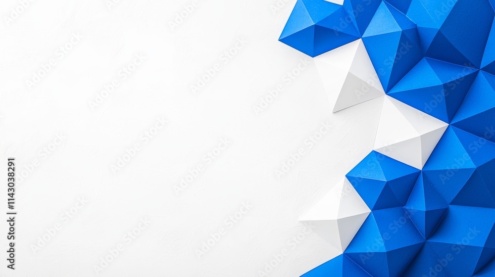 Poster light blue background with a geometric prism pattern in uhd.