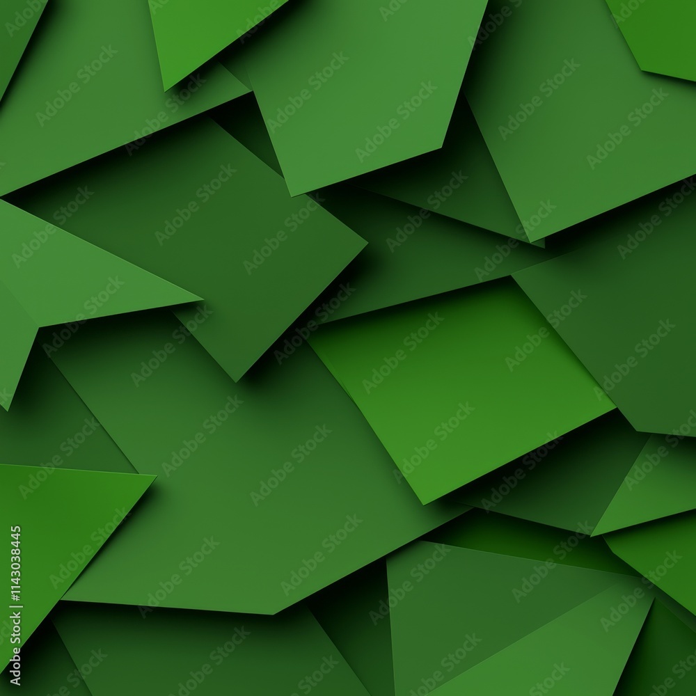 Poster a geometric background in dark teal, characterized by sharp angles and overlapping polygons, forms a
