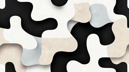 Geometric shapes in various grey and white tones.